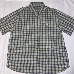 Carhartt Men's Black Plaid Fort Short Sleeve Button Down Shirt Relaxed Fit XL